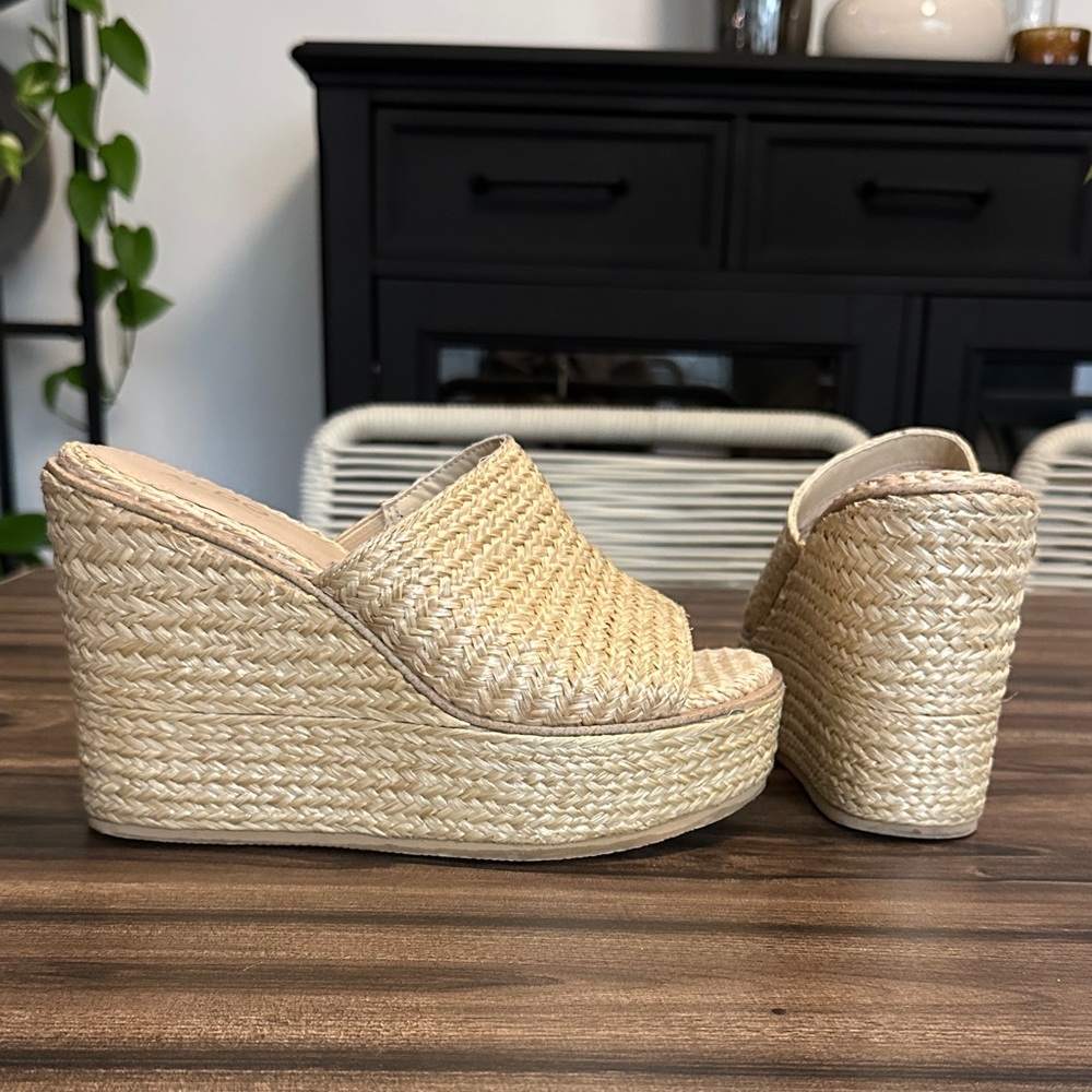 Aldo Raffia Wedge Sandals